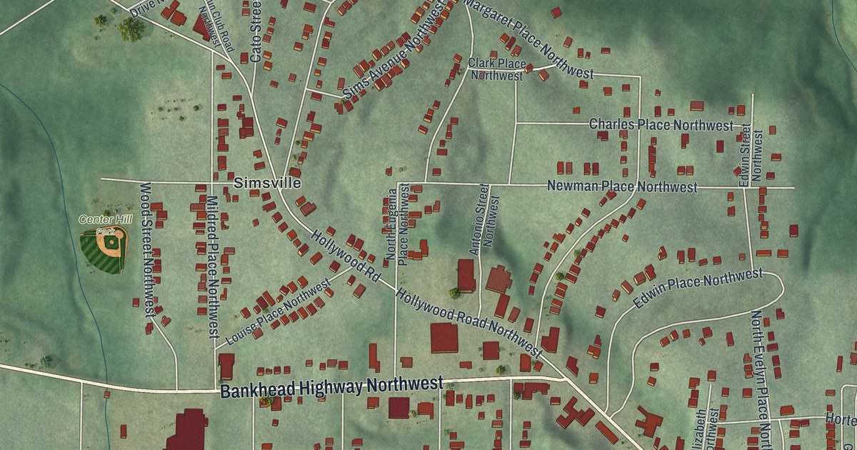 Map of Grove Park, Georgia