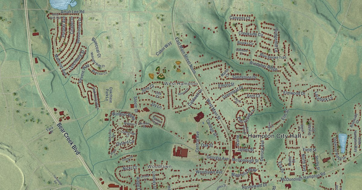 Map of Hampton, Georgia