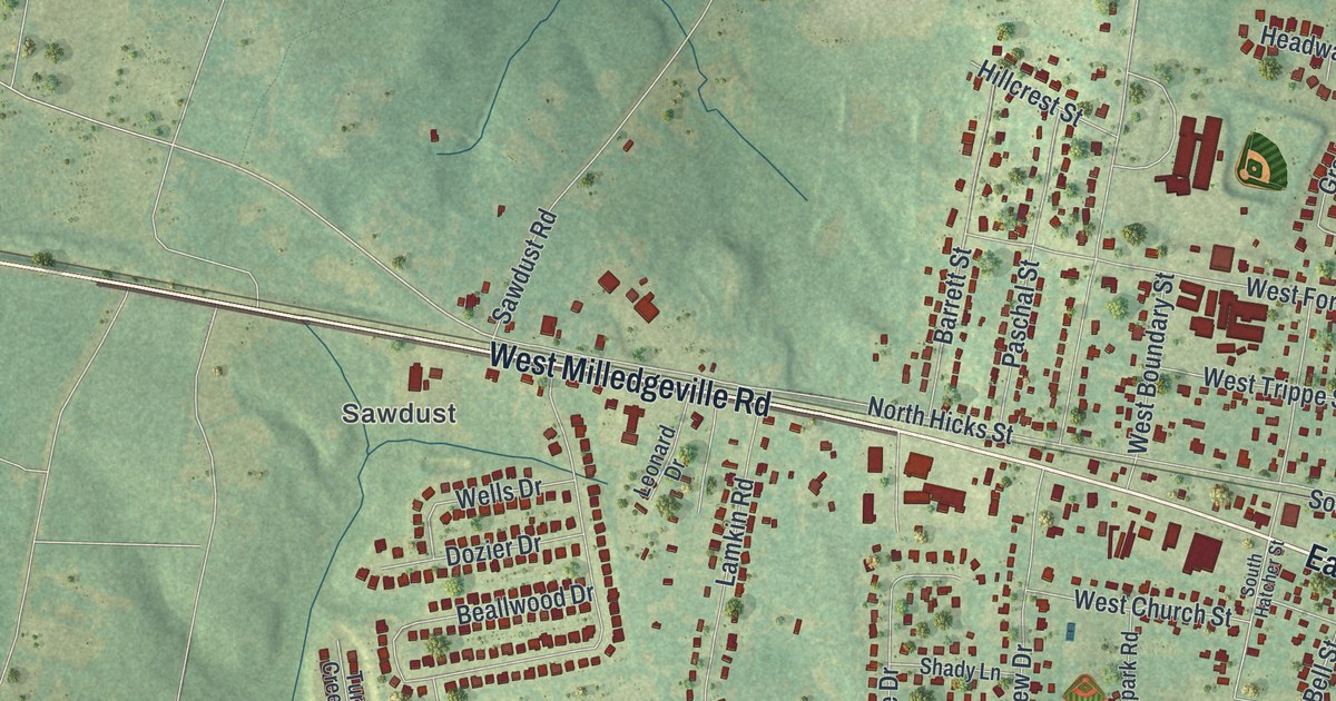 Map of Harlem, Georgia