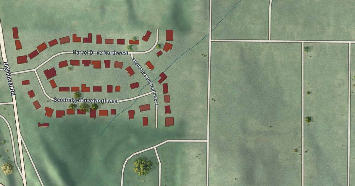 Map of Harvel Homes Community, Georgia