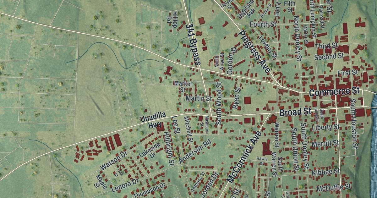 Map of Hawkinsville, Georgia