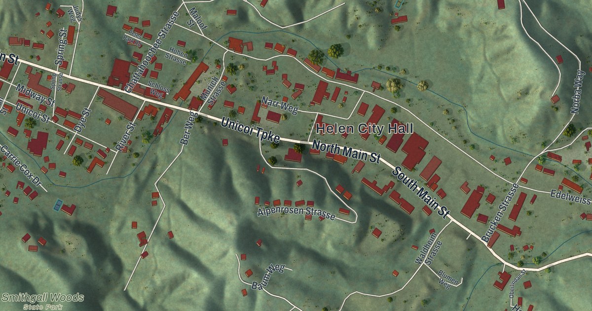Map of Helen, Georgia