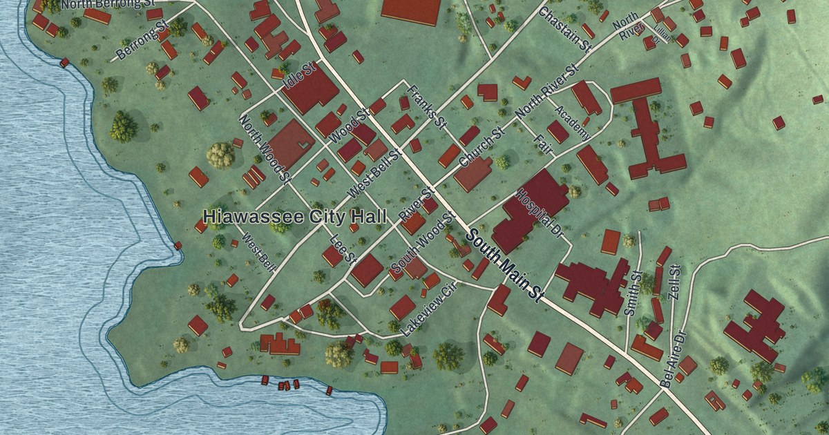 Map of Hiawassee, Georgia