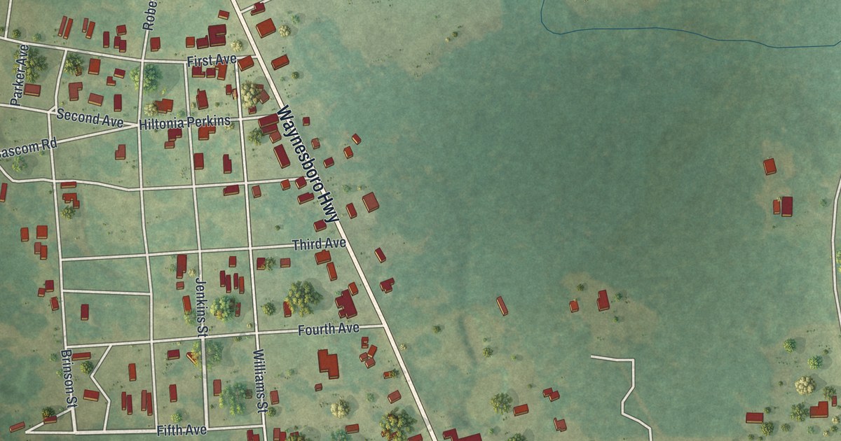 Map of Hiltonia, Georgia