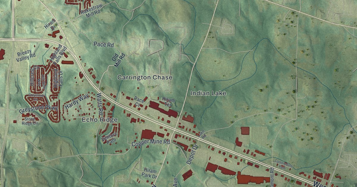 Map of Hiram, Georgia