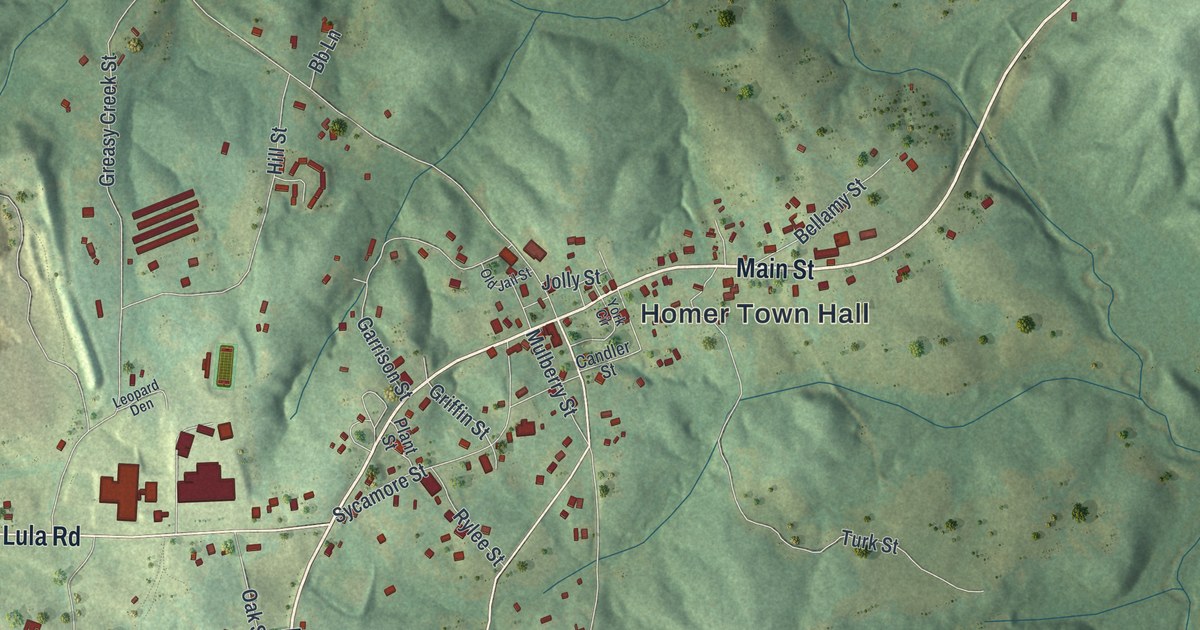Map of Homer, Georgia