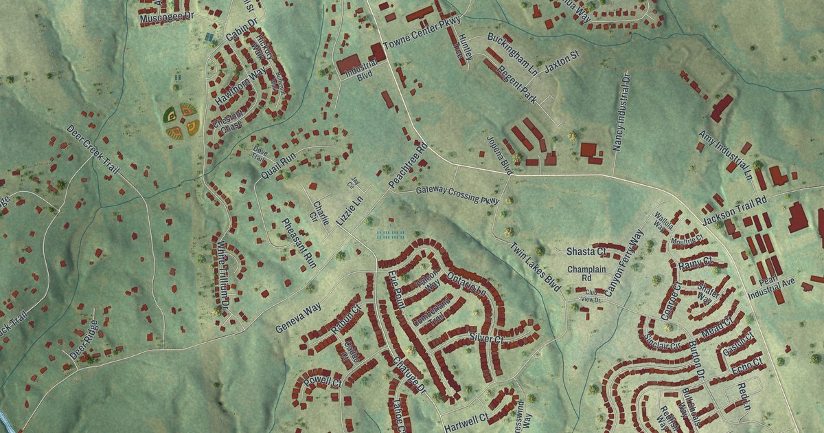 Map of Hoschton, Georgia