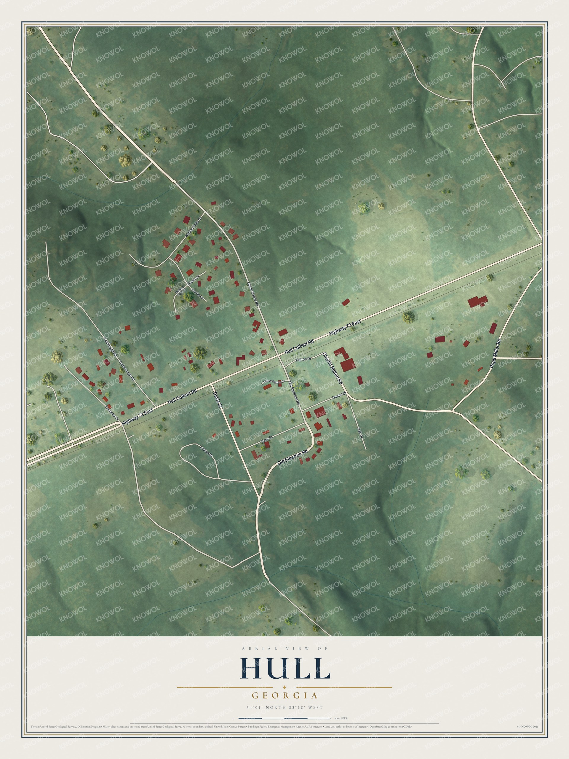Watermarked full-map preview of Hull, Georgia