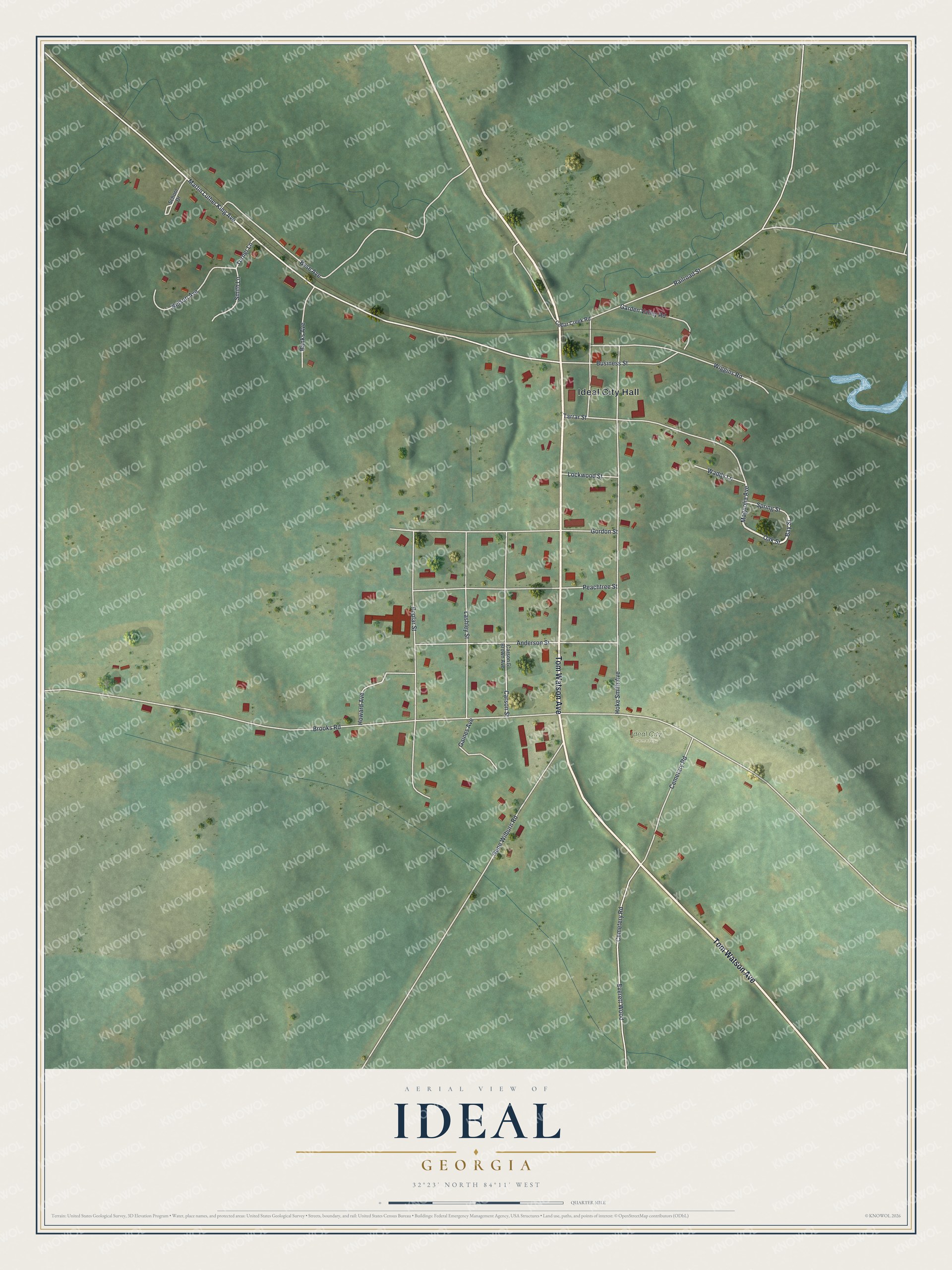 Watermarked full-map preview of Ideal, Georgia