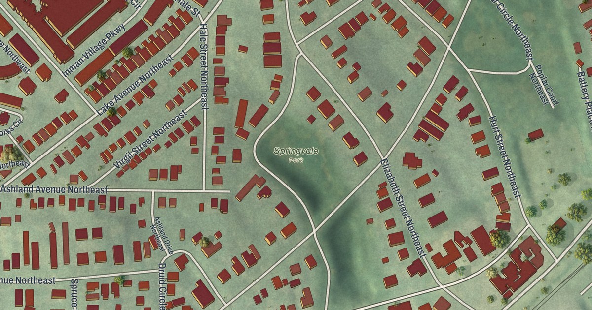 Map of Inman Park, Georgia