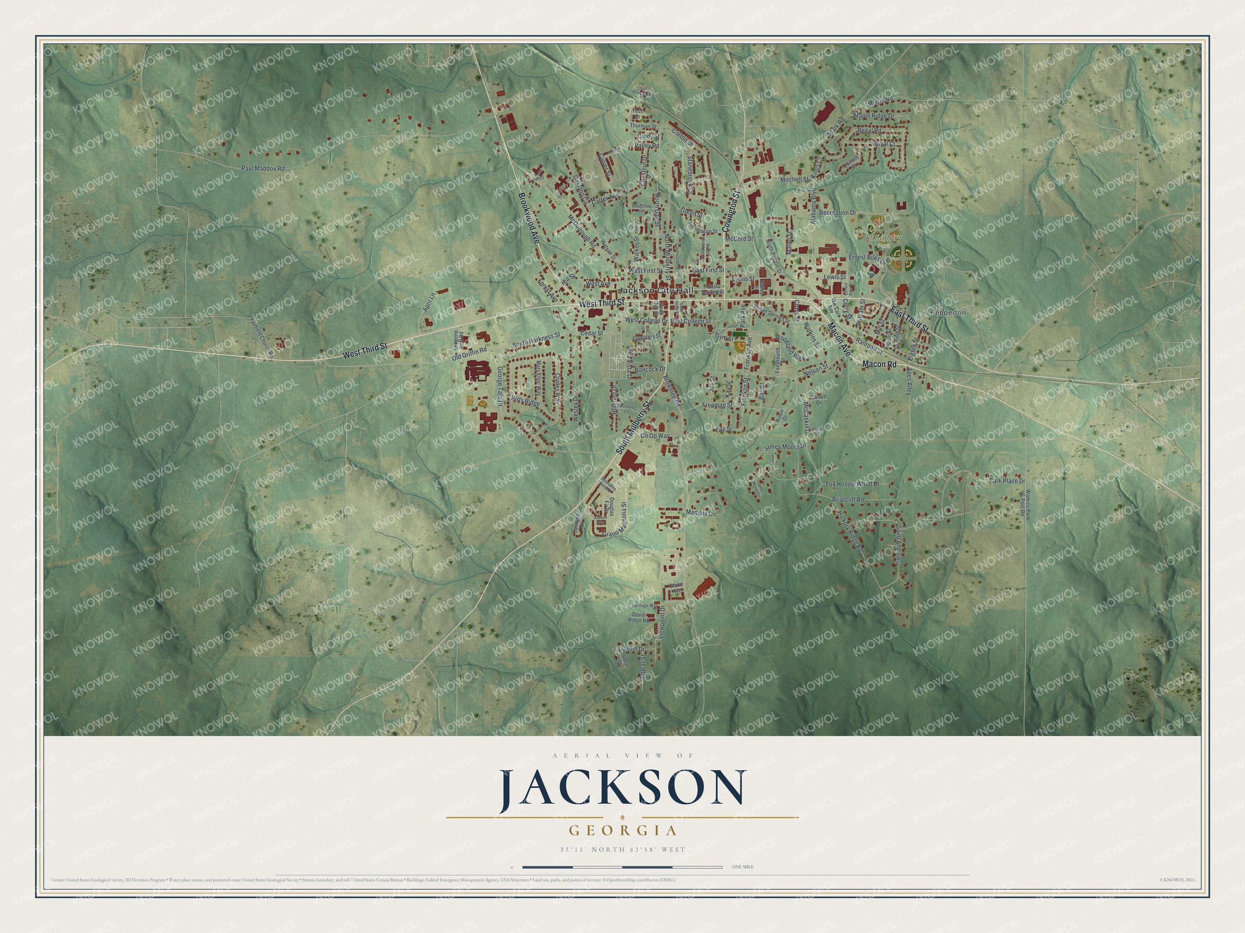 Watermarked full-map preview of Jackson, Georgia