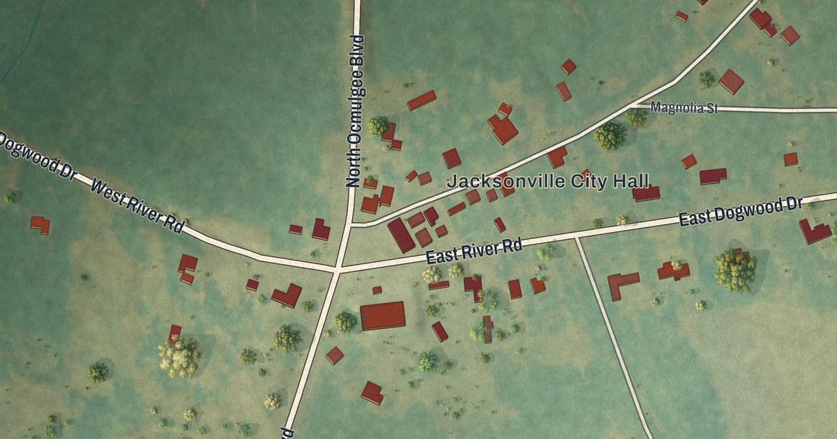 Map of Jacksonville, Georgia