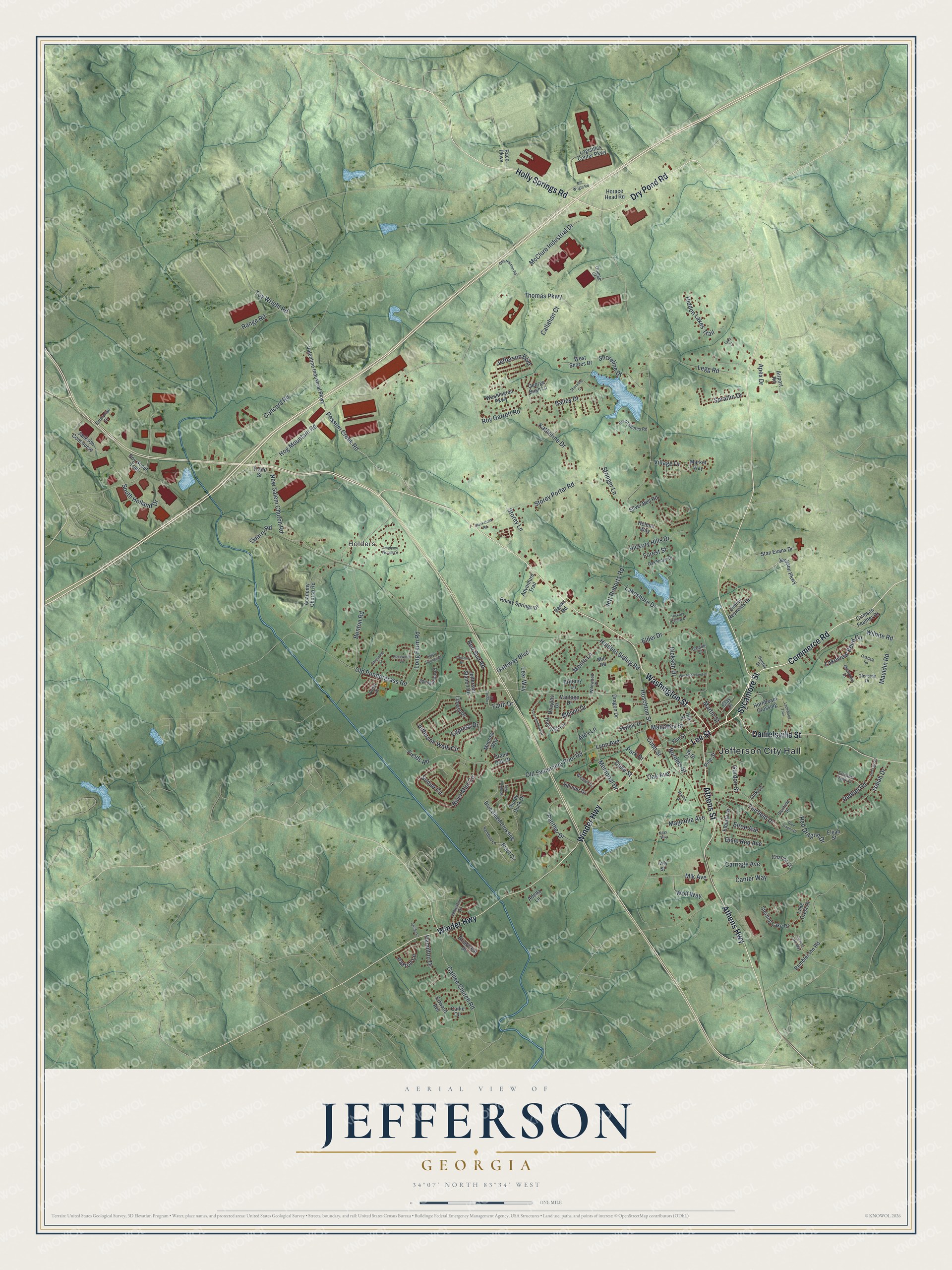 Watermarked full-map preview of Jefferson, Georgia