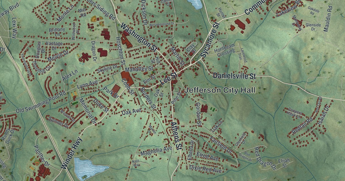 Map of Jefferson, Georgia
