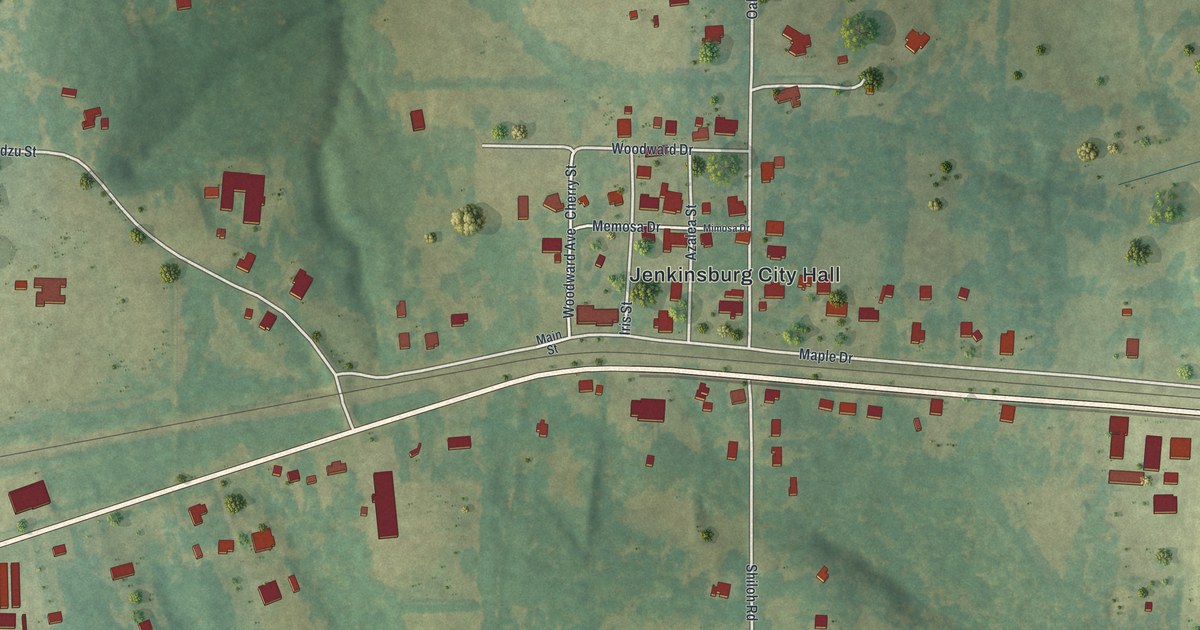 Map of Jenkinsburg, Georgia