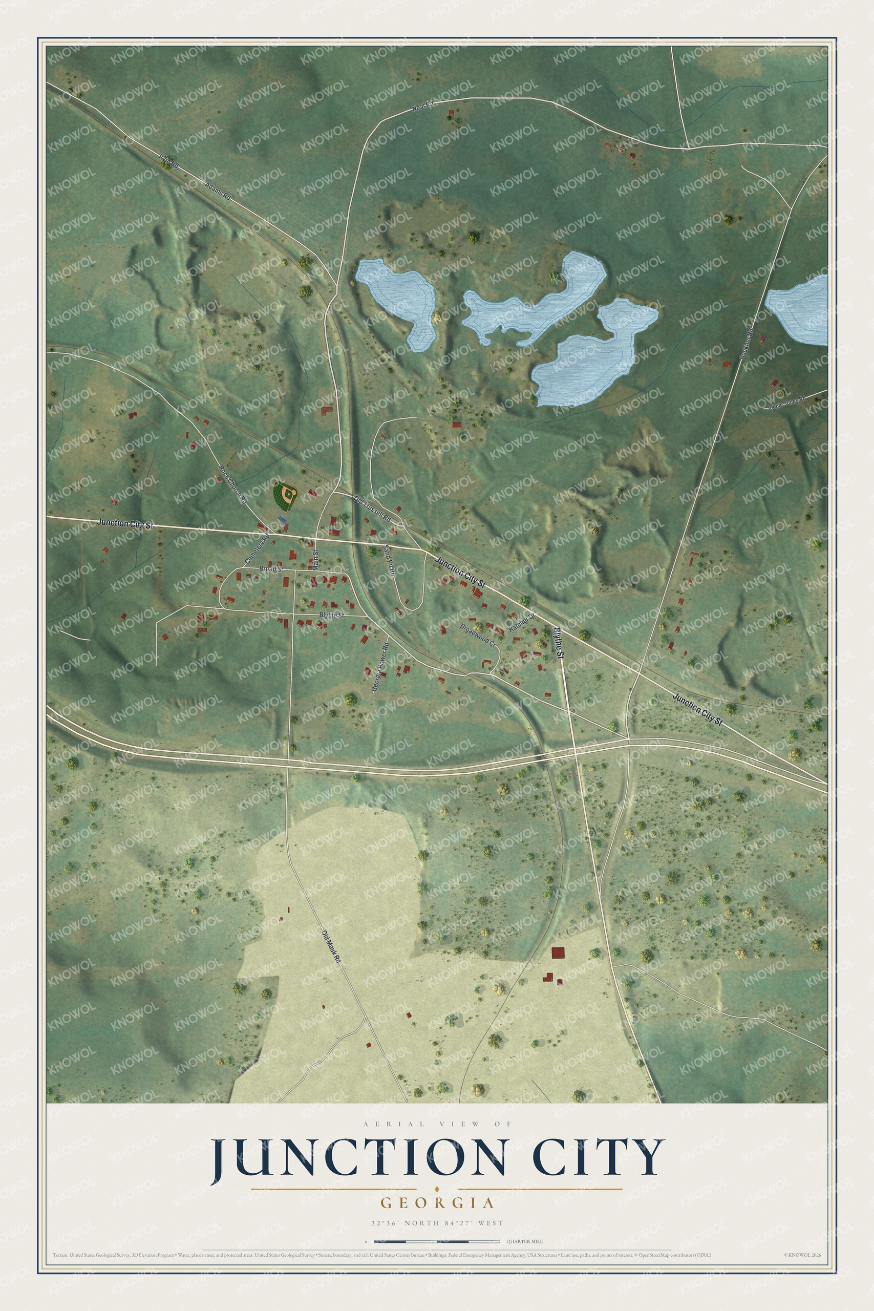 Watermarked full-map preview of Junction City, Georgia