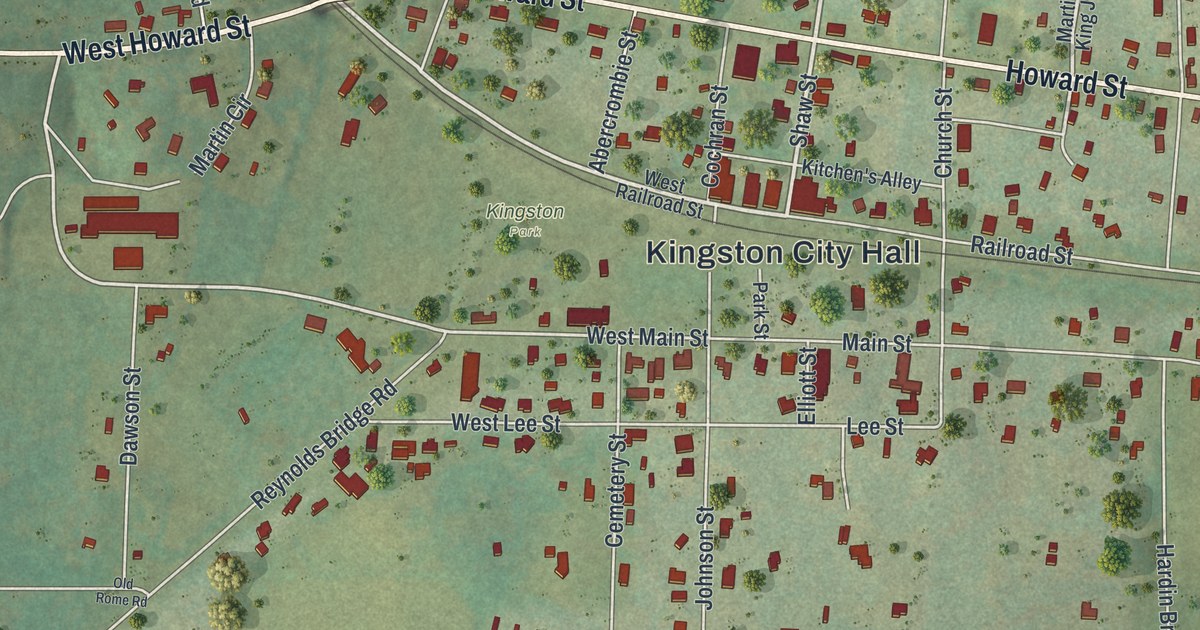 Map of Kingston, Georgia