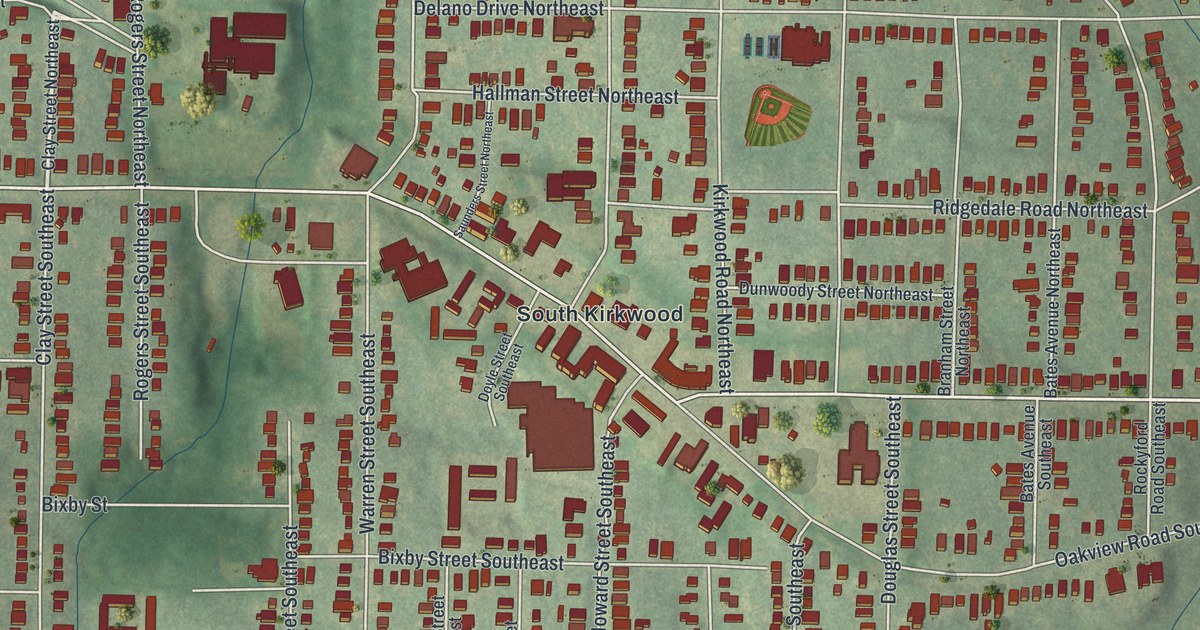 Map of Kirkwood, Georgia