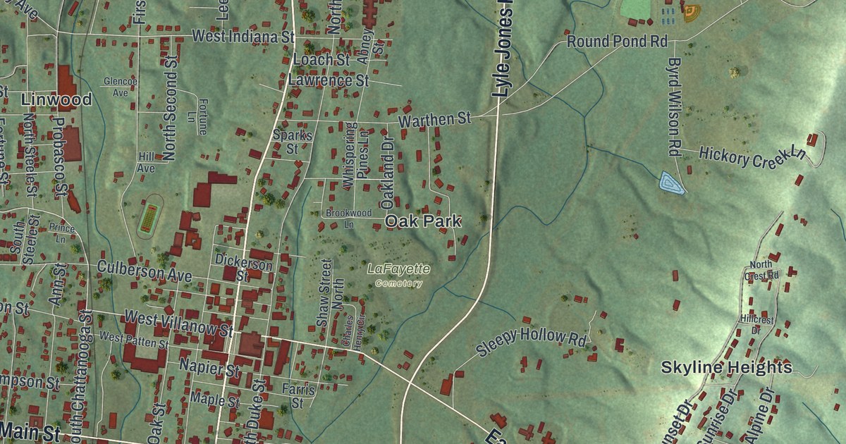 Map of LaFayette, Georgia