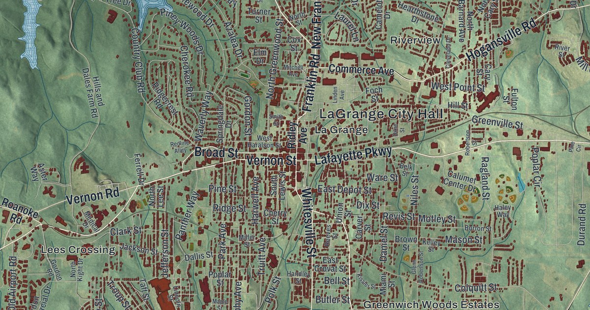 Map of LaGrange, Georgia