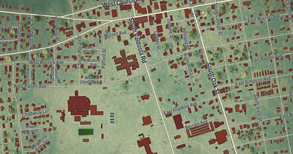 Map of Lakeland, Georgia