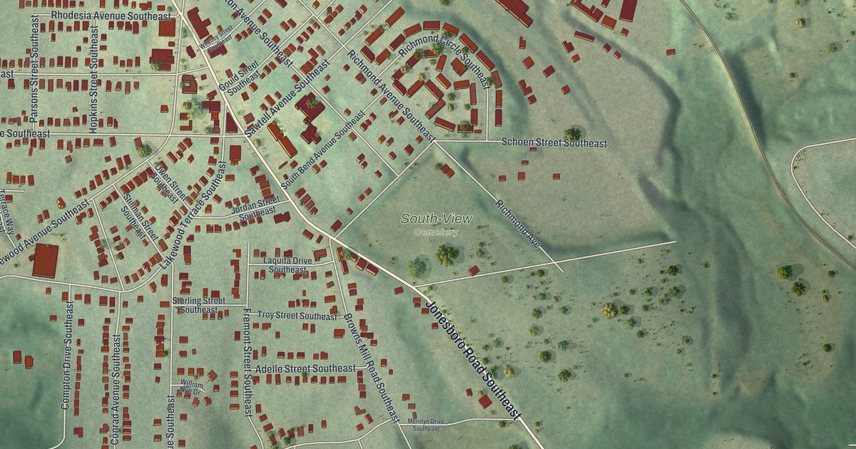 Map of Lakewood Heights, Georgia