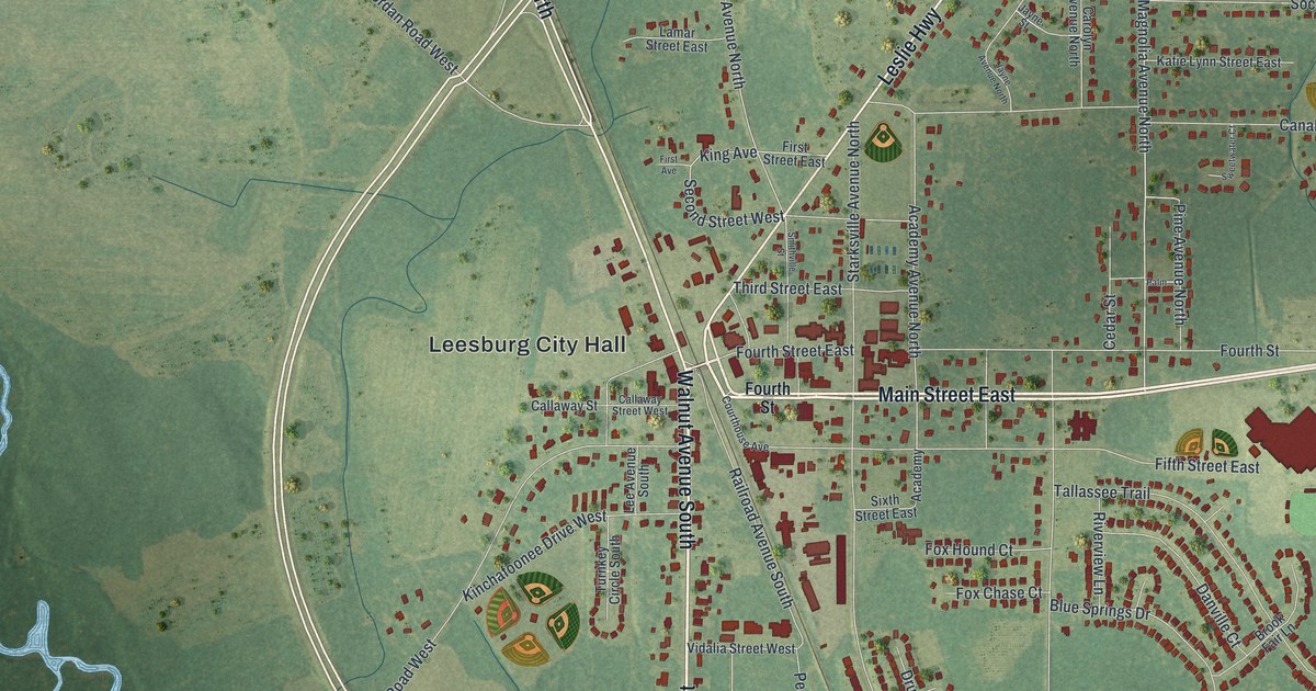 Map of Leesburg, Georgia