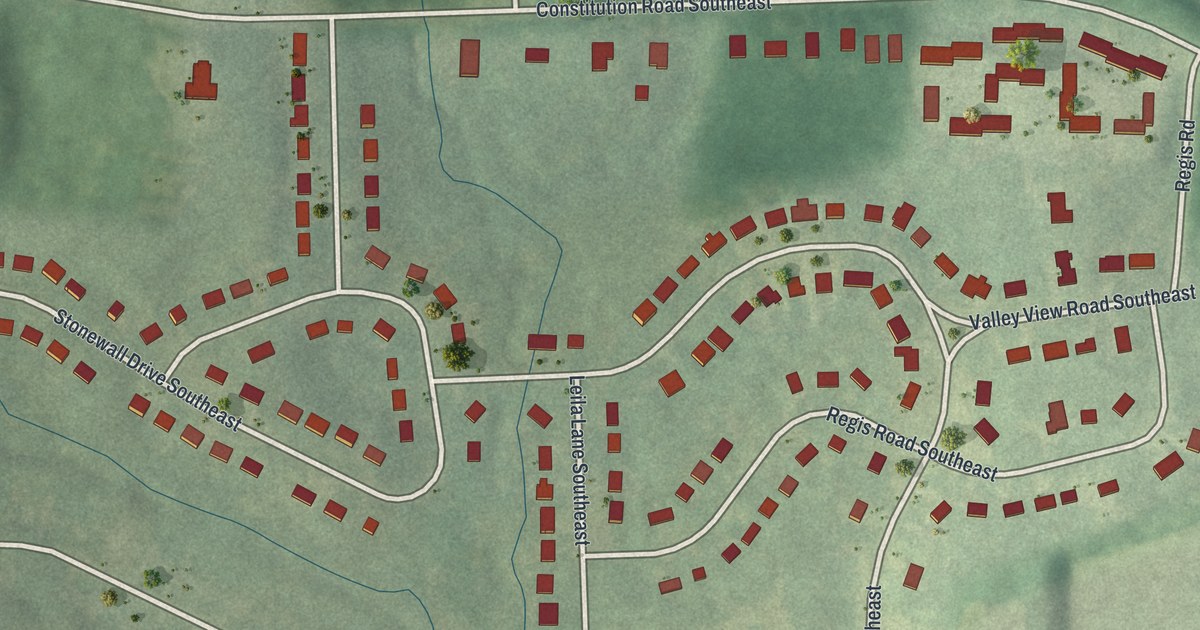 Map of Leila Valley, Georgia