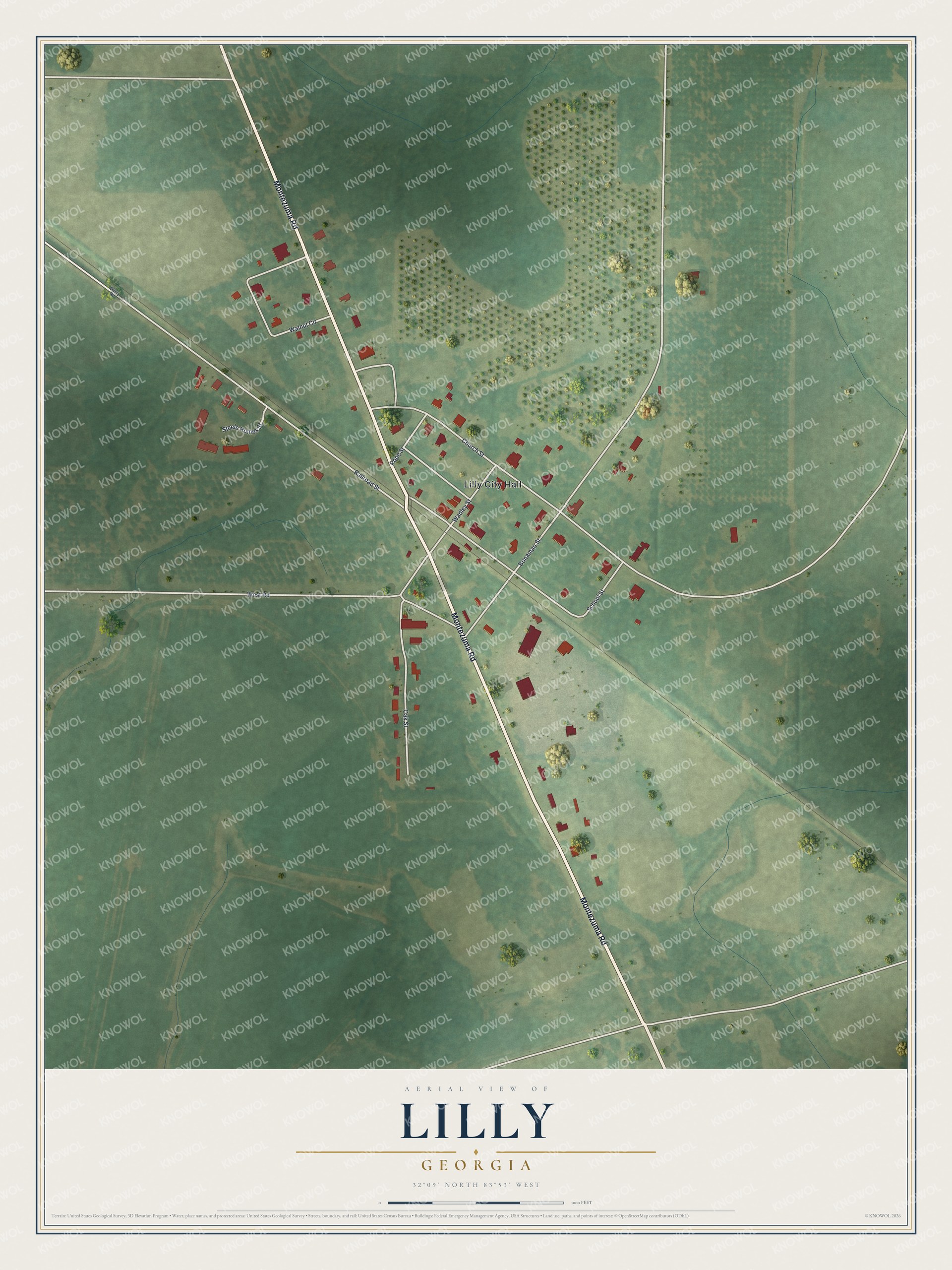 Watermarked full-map preview of Lilly, Georgia