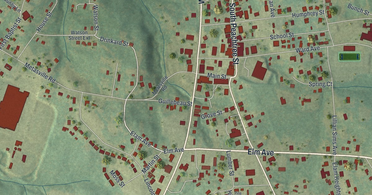 Map of Lincolnton, Georgia