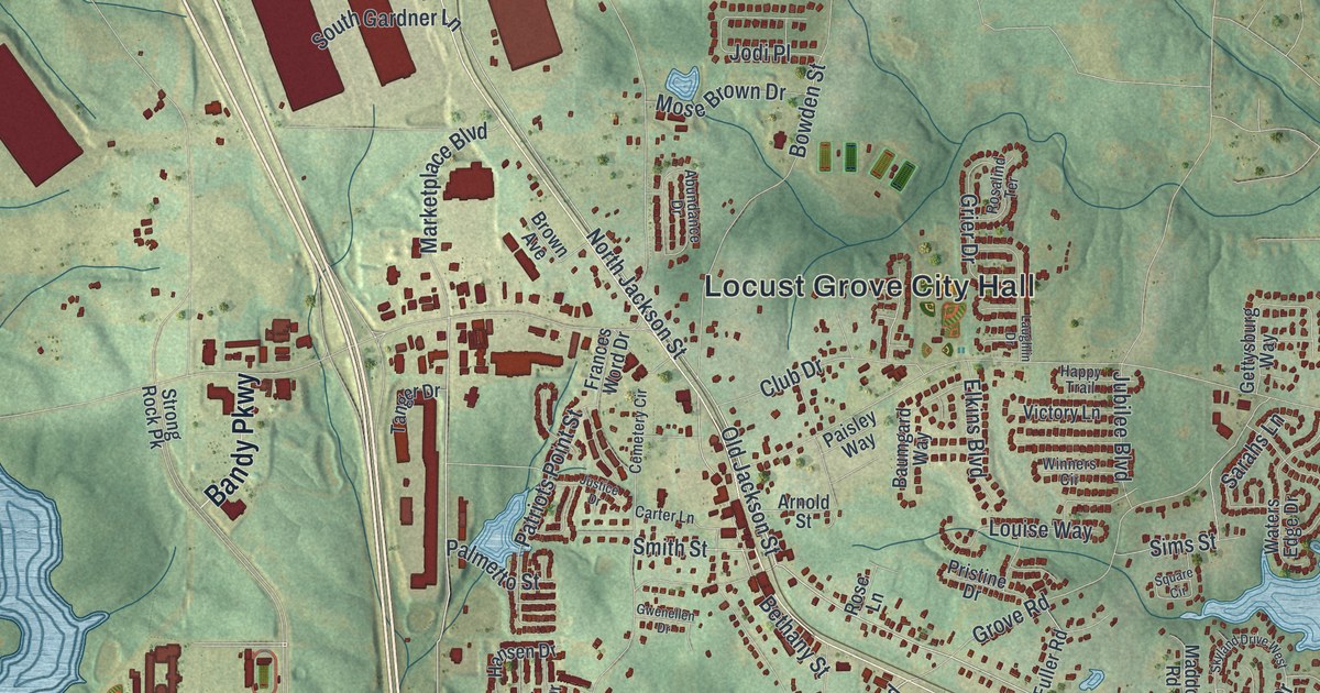 Map of Locust Grove, Georgia