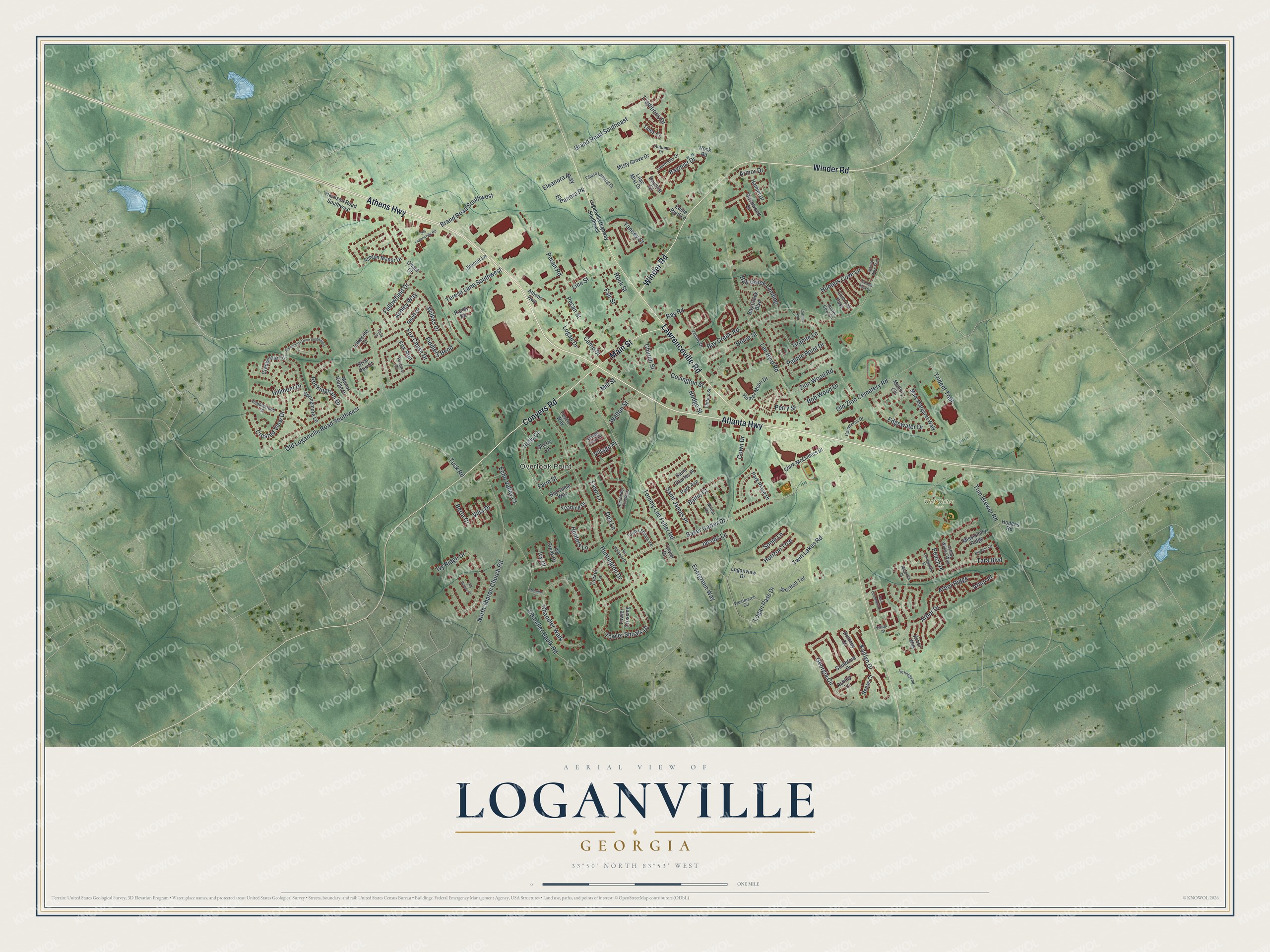 Watermarked full-map preview of Loganville, Georgia