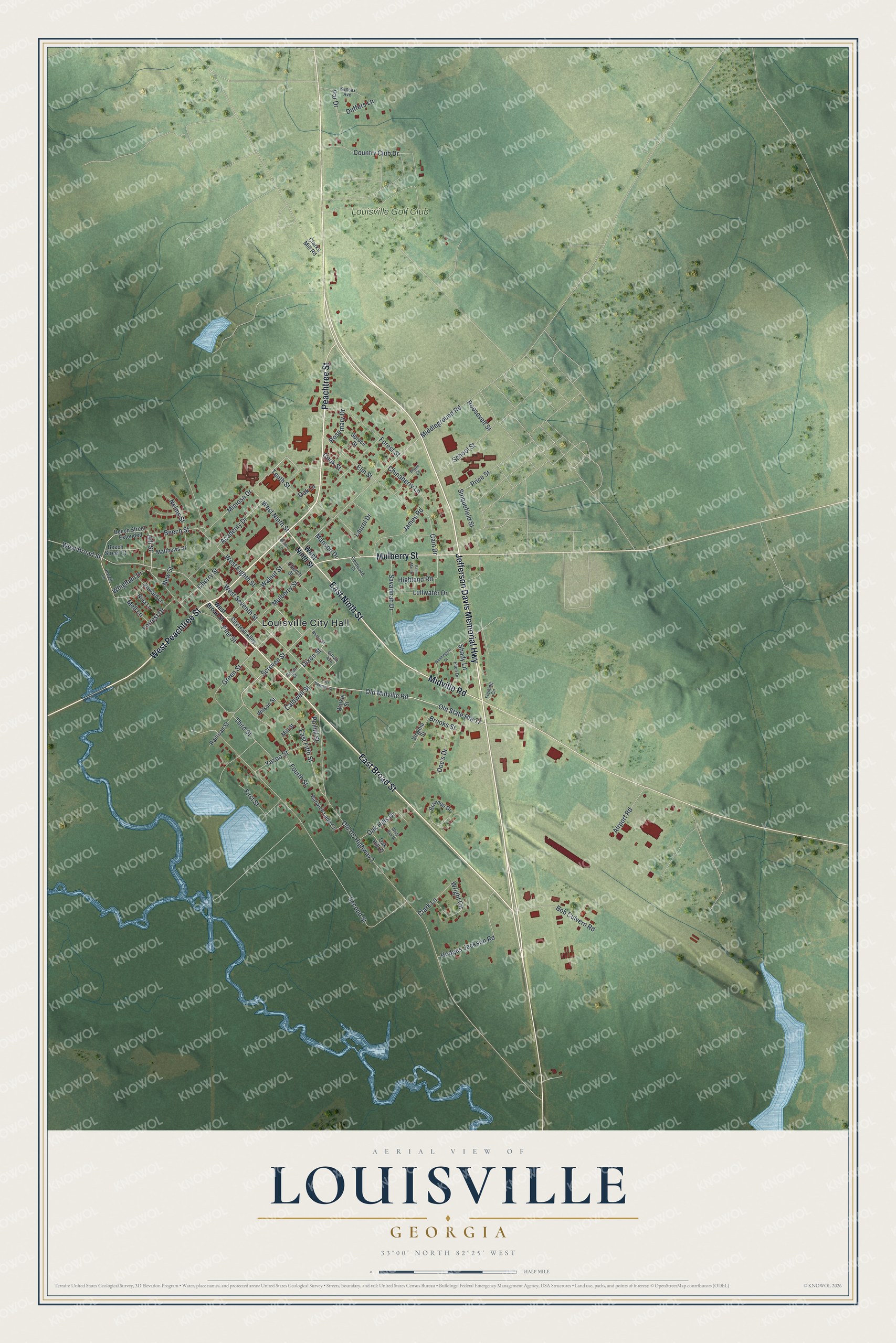 Watermarked full-map preview of Louisville, Georgia
