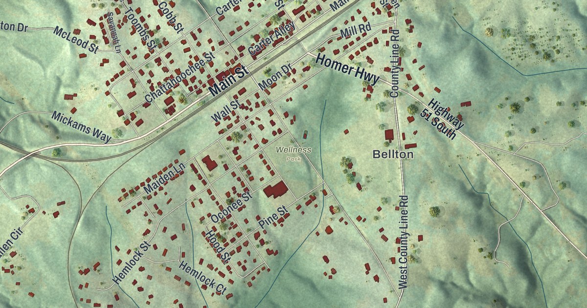 Map of Lula, Georgia