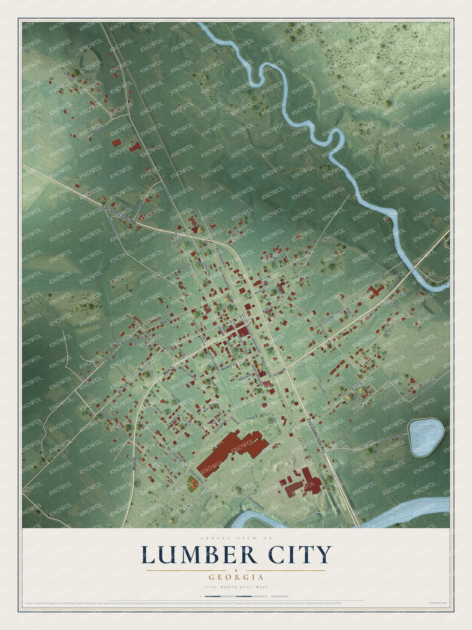 Watermarked full-map preview of Lumber City, Georgia