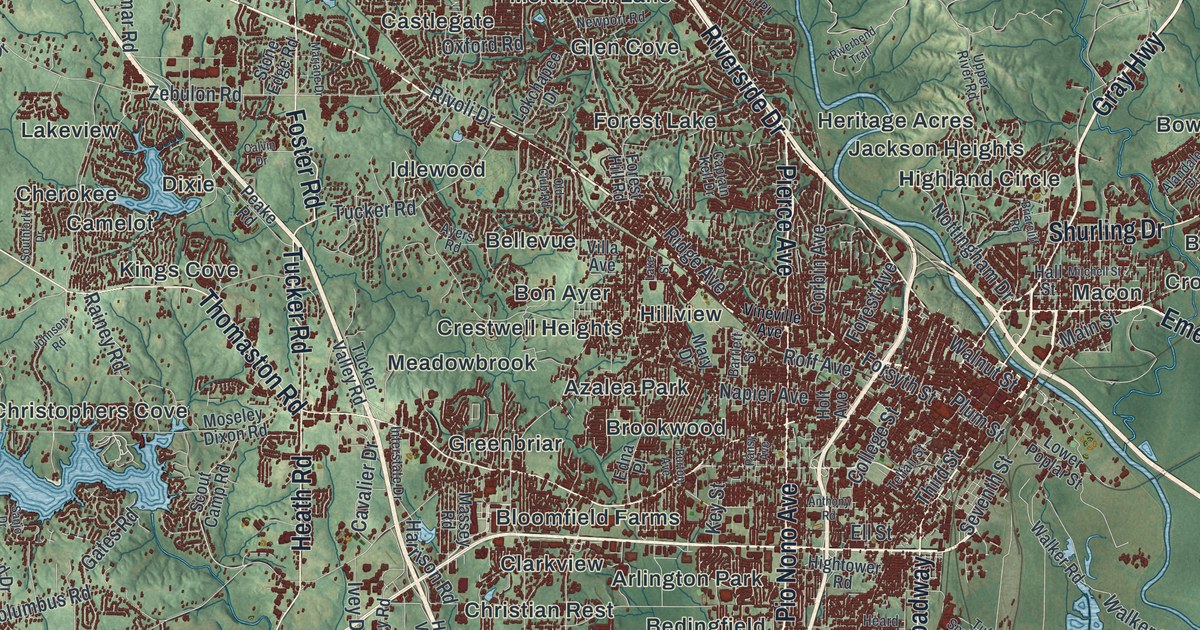 Map of Macon-Bibb County, Georgia