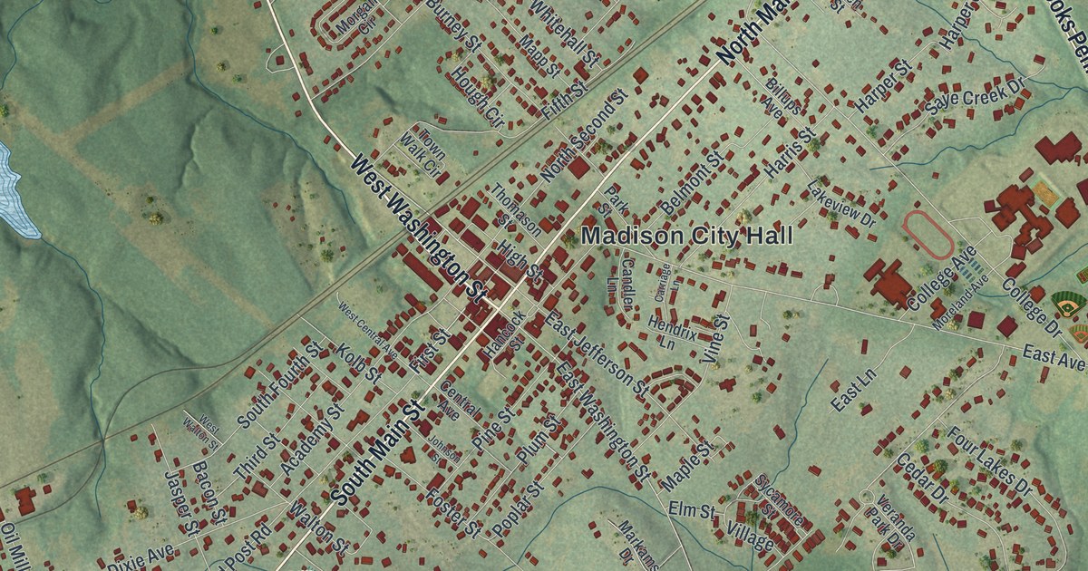 Map of Madison, Georgia