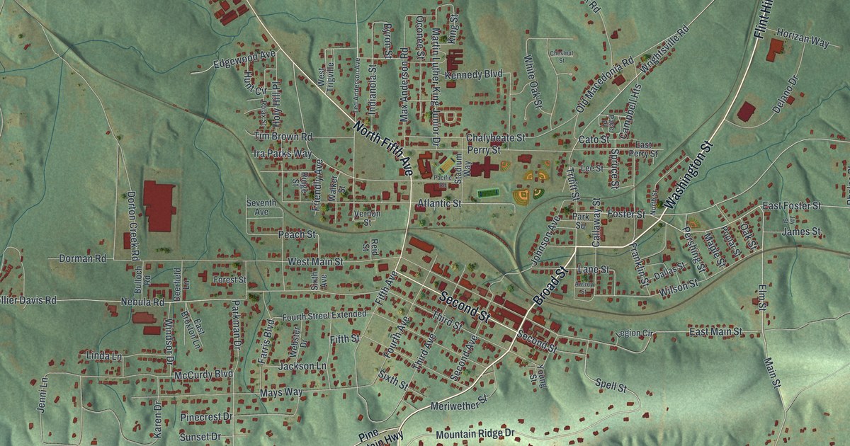 Map of Manchester, Georgia