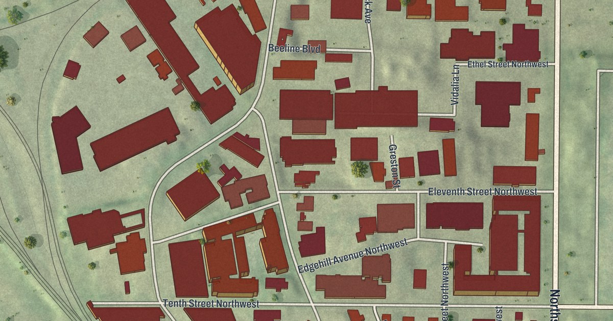 Map of Marietta Street Artery, Georgia