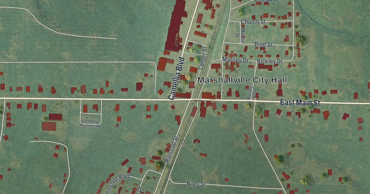 Map of Marshallville, Georgia