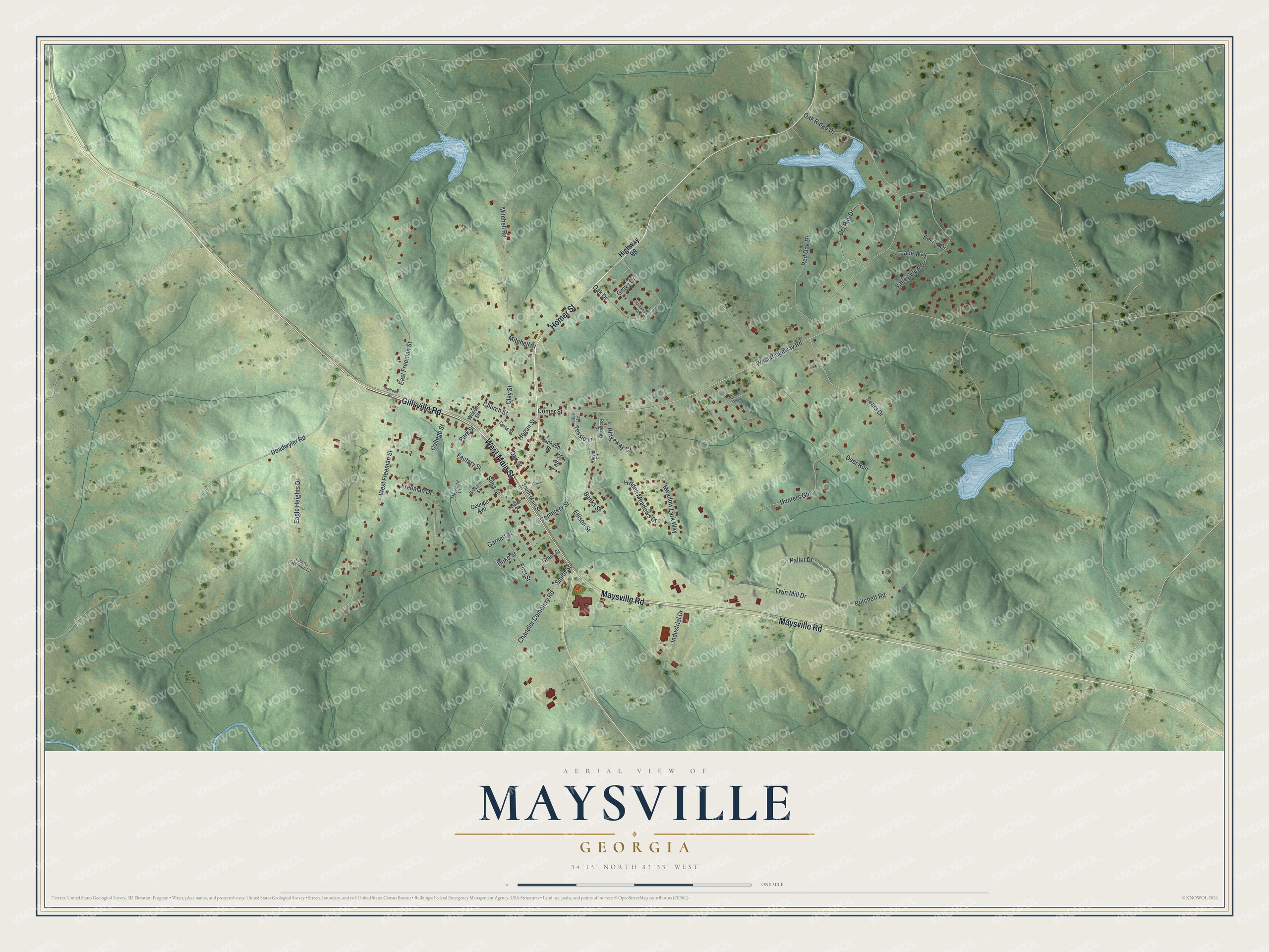 Watermarked full-map preview of Maysville, Georgia