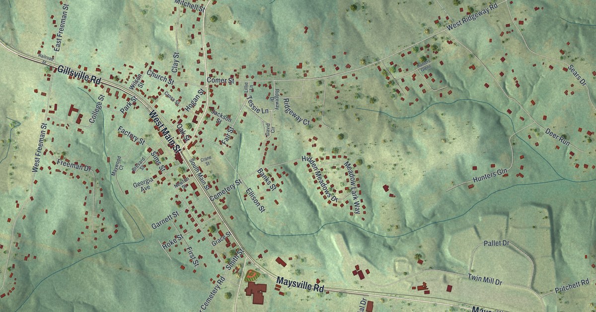 Map of Maysville, Georgia