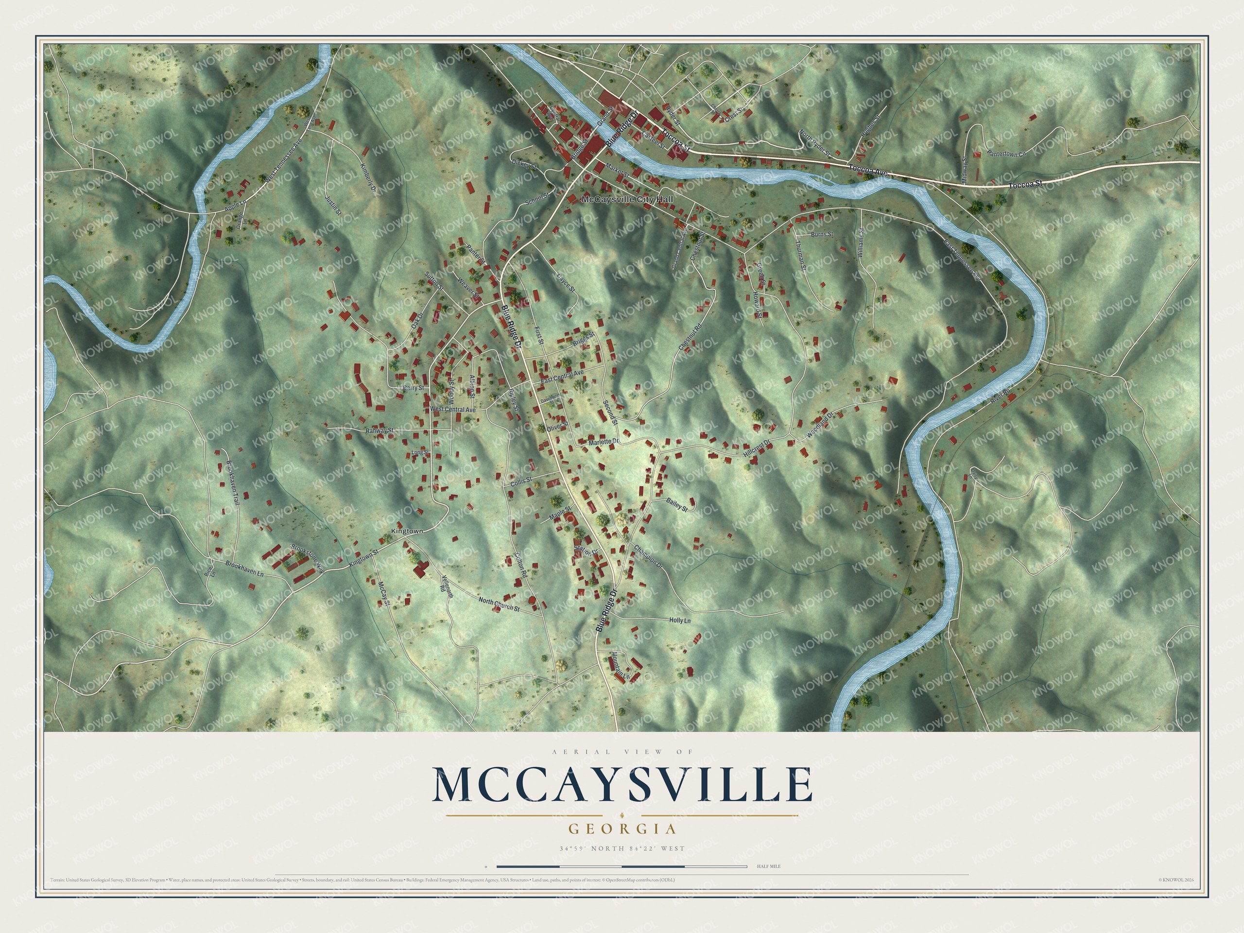 Watermarked full-map preview of McCaysville, Georgia