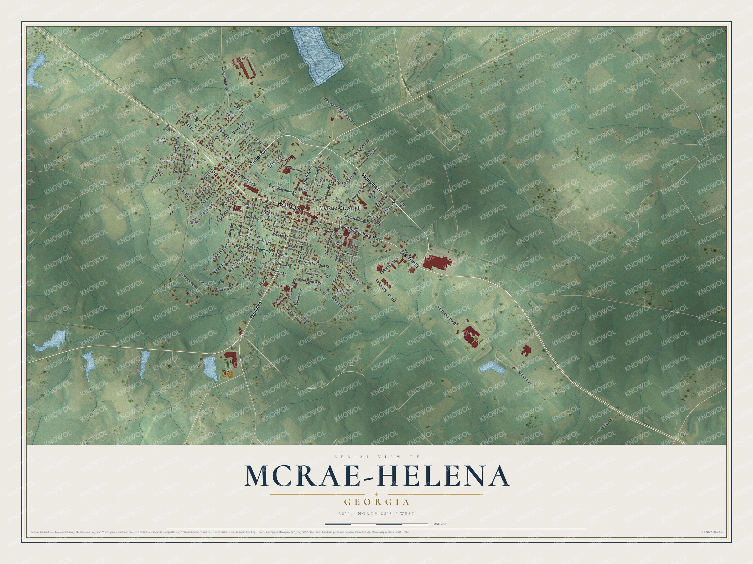 Watermarked full-map preview of McRae-Helena, Georgia