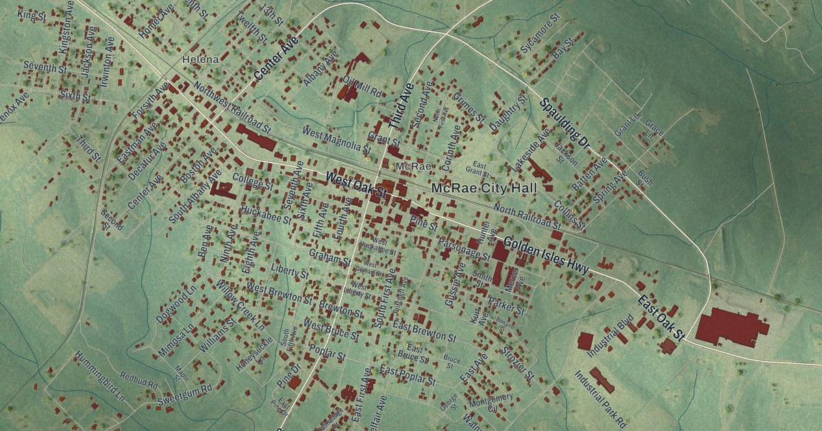 Map of McRae-Helena, Georgia