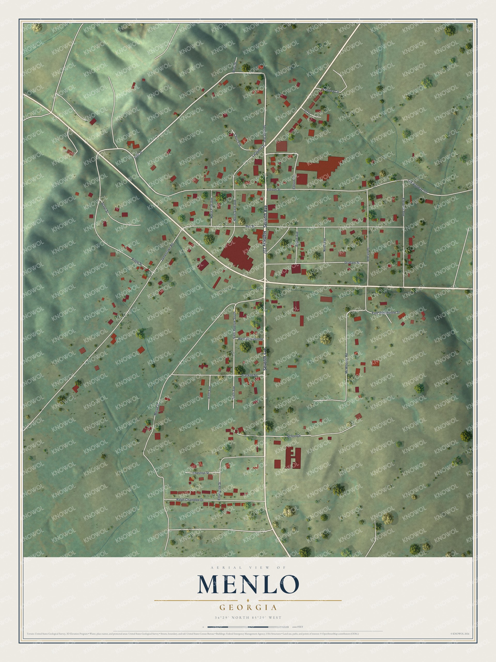 Watermarked full-map preview of Menlo, Georgia