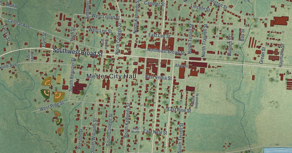 Map of Metter, Georgia