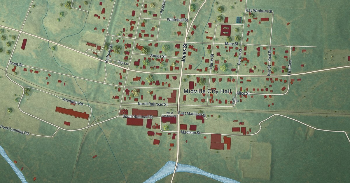 Map of Midville, Georgia