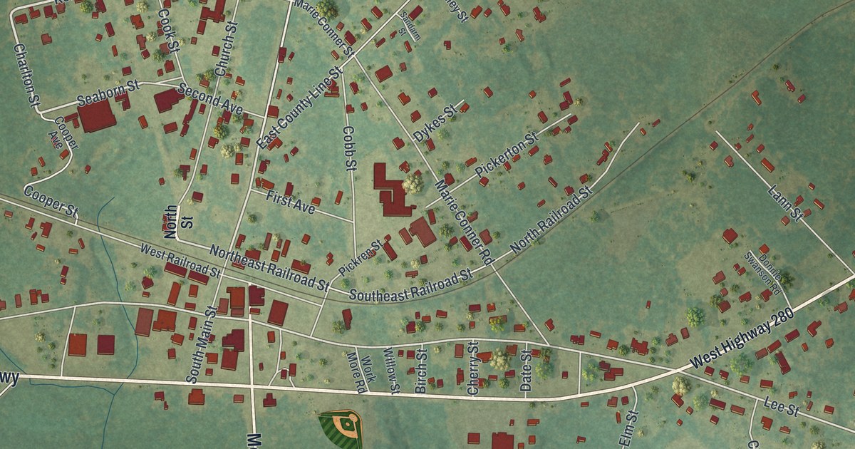 Map of Milan, Georgia