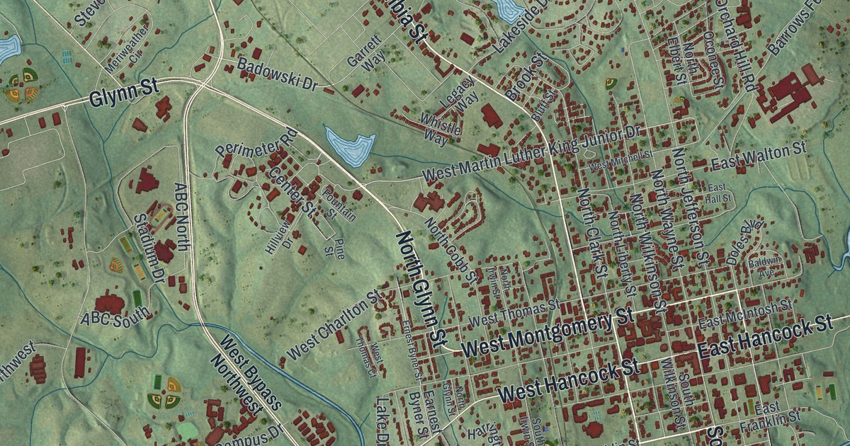 Map of Milledgeville, Georgia